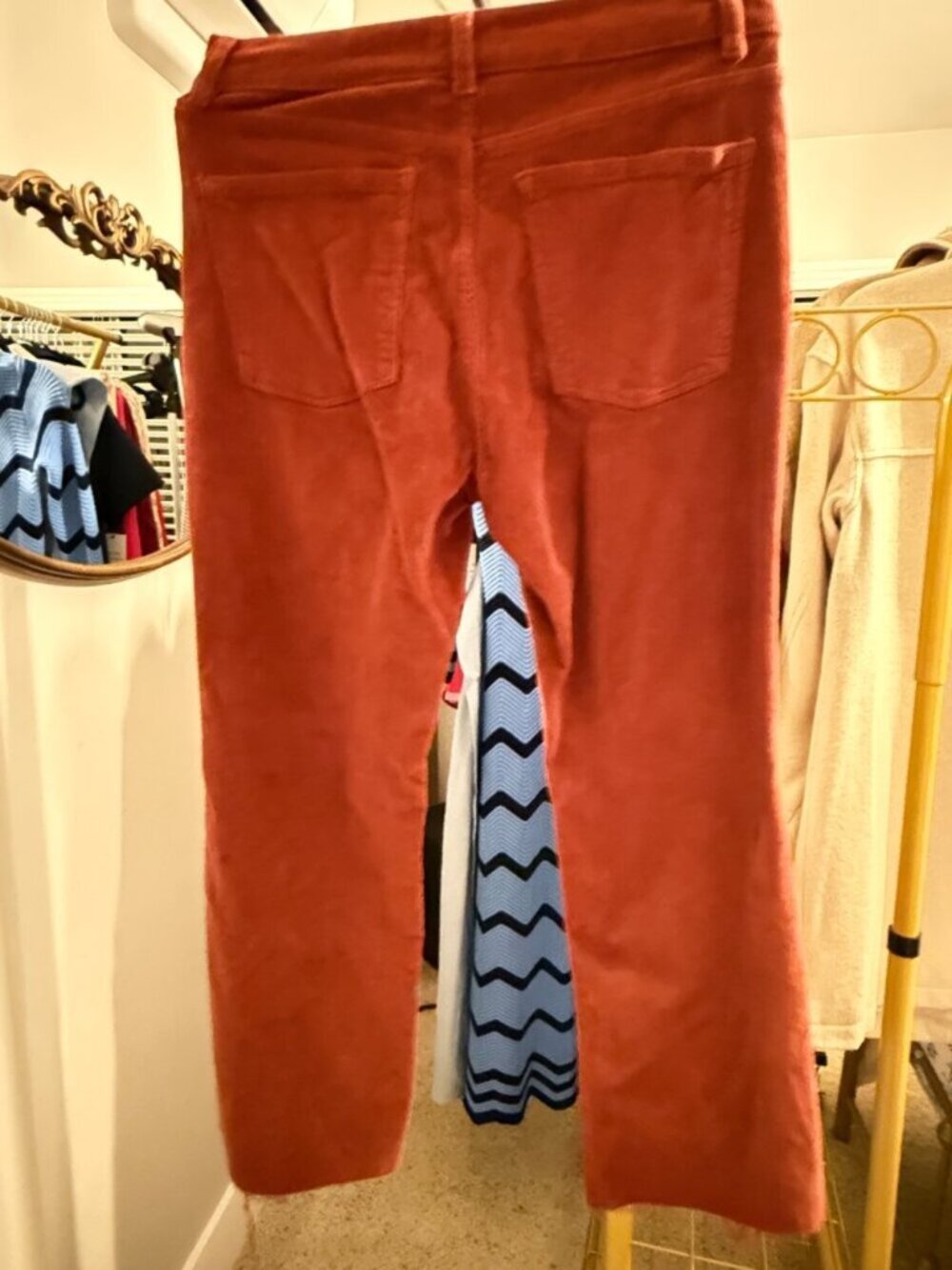 DL1961 Bridget Boot Corduroy Pants Rust Size 29 NWOT High Rise Sustainable - Picture 4 of 11